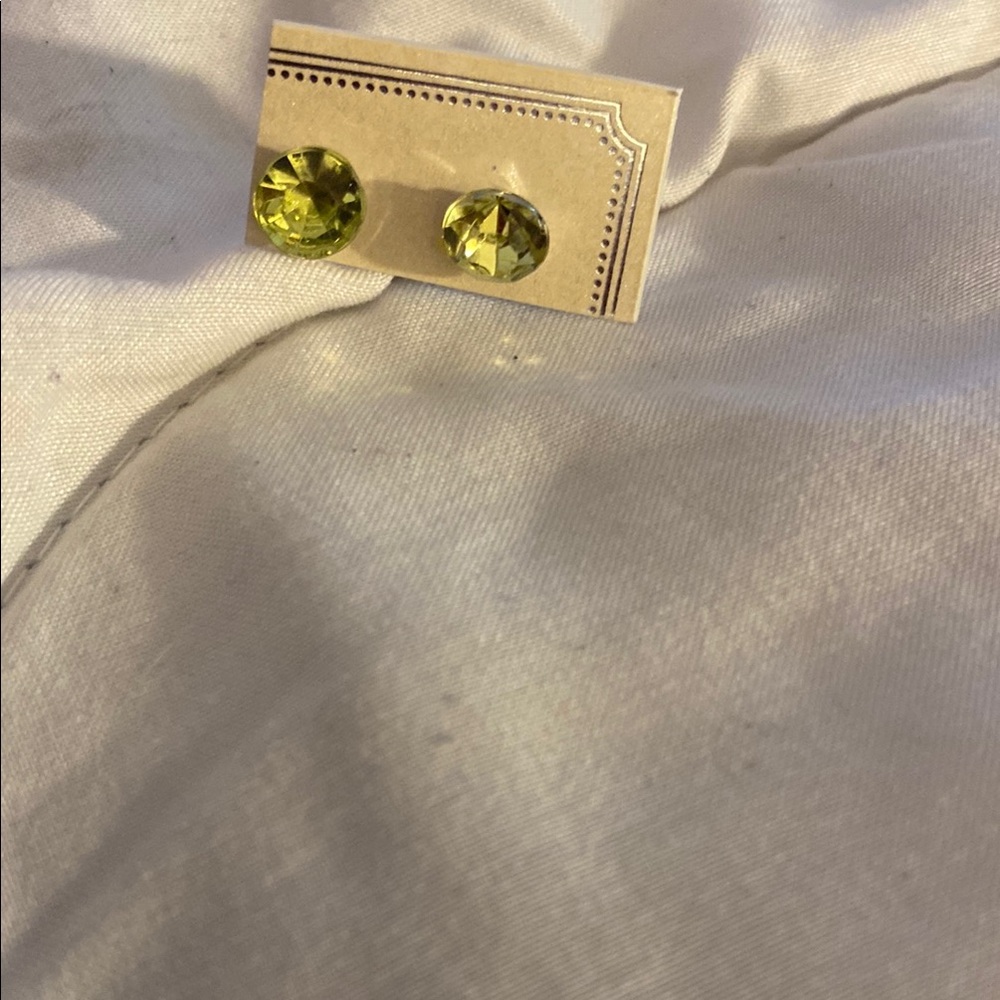 Sparkling Green Stud Earrings